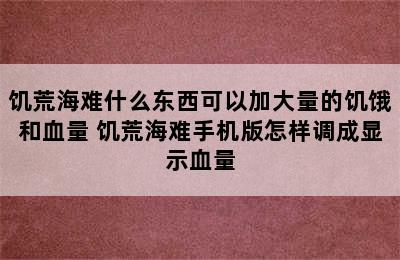 饥荒海难什么东西可以加大量的饥饿和血量 饥荒海难手机版怎样调成显示血量